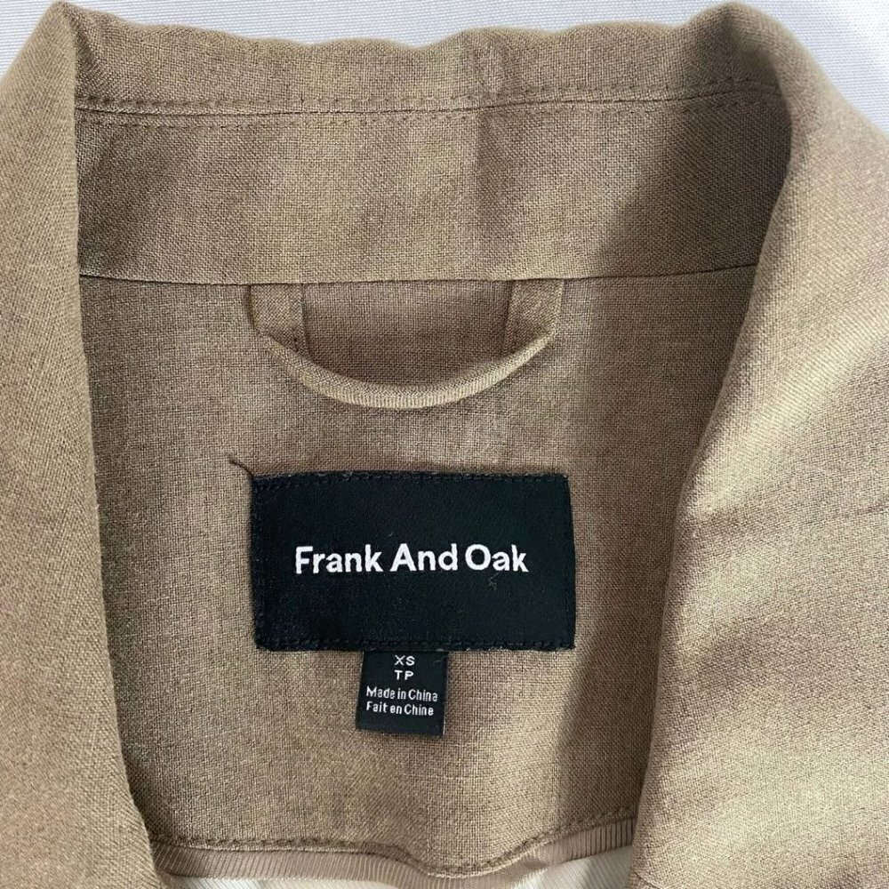 FRANK AND OAK WOOL BLEND DOUBLE BREASTED BLAZER IN BROWN CHOCOLATE CHIP - XS - Picture 8 of 13